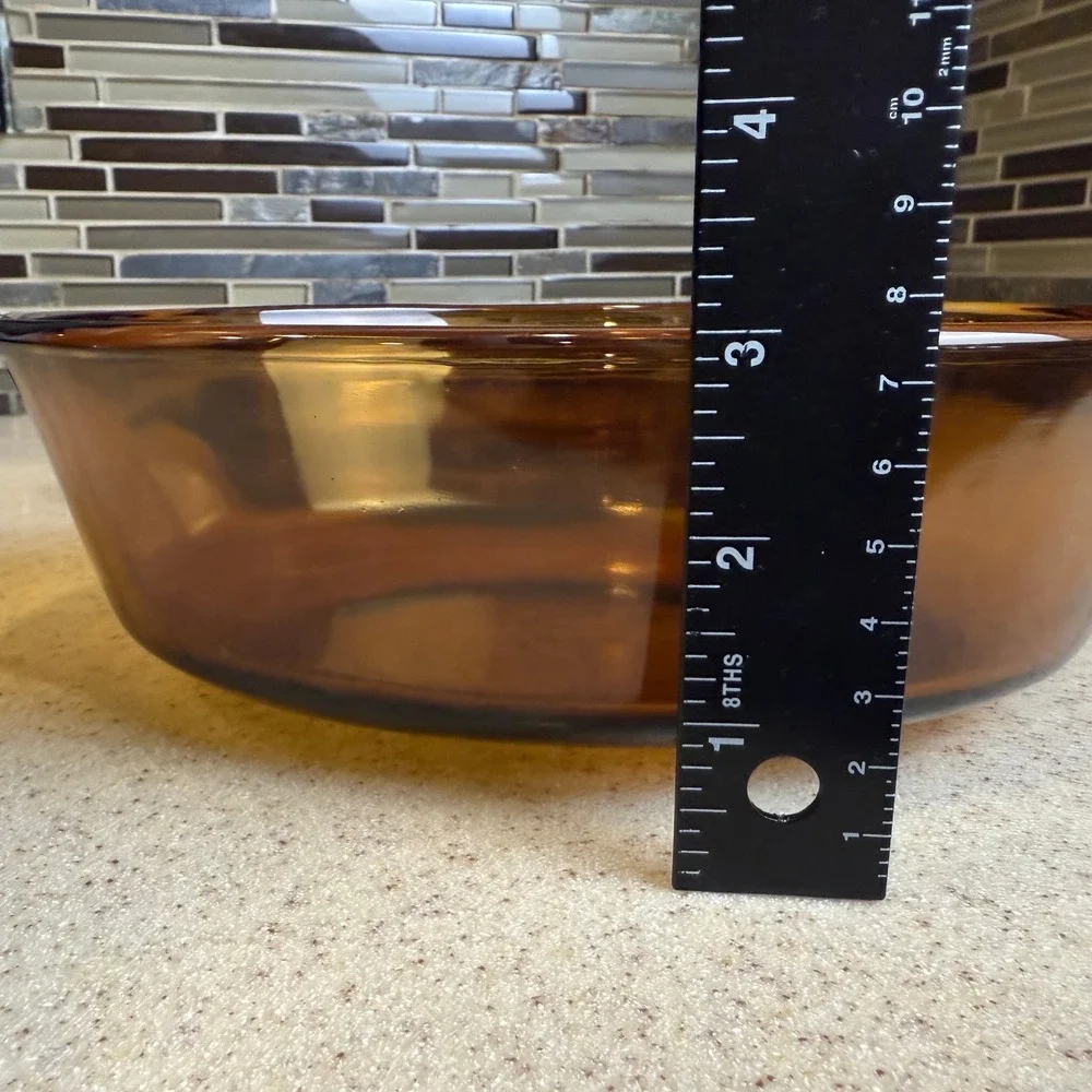 VTG Anchor Hocking Fire-King‎ Amber Glass Casserole Dish with Lid Oven-Proof USA